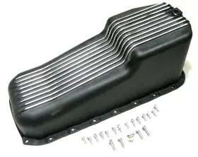 8442BK GEARHEAD Block Finned Oil Pan 283 327 350 Chevy