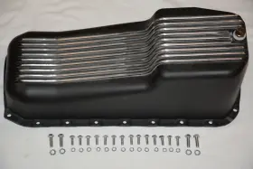 8442-BLK GH Block Finned Oil Pan 283 305 350 400 Chevy