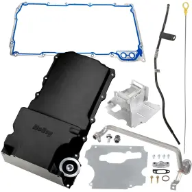 302-1BKK2 HOLLEY Ls Engine Retrofit Oil Pan Carbon Ceramic