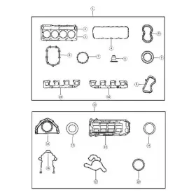 Jeep Oe 68165082aa For Grand Cherokee 2010-2013 Engine Crankcase Cover Gasket Set