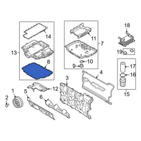 Porsche Oe 9a110732502 For Boxster 2009-2016 Lower Engine Oil Pan Gasket