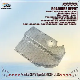 RVD183436D ROADVIBE-DEPOT Engine Oil Pan A3 Q3 Audi Vw Tiguan