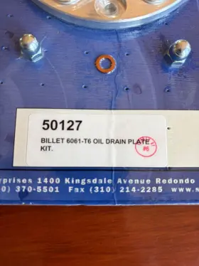 6061-T6 SCAT Nos Billet Oil Drain Plate Kit #3