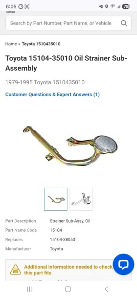 15104-35010 TOYOTA Oil Strainer Tube