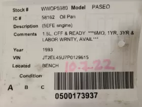 311-58162 TOYOTA Oil Pan Tercel #3