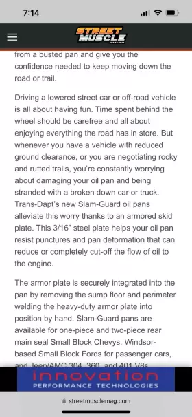 8912 TRANS DAPT PERFORMANCE Engine Oil Pan Scottsdale Gas #2