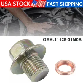 11128-01M0B TZUTOGETHER Engine Oil Pan Bump Steel Drain Plug 11128-01M0B TZUTOGETHER Engine Oil Pan Bump Steel Drain Plug