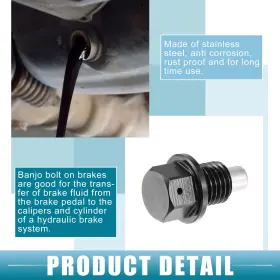 703820906650 X-AUTOHAUX Set Car Engine Oil Drain Plug M12 #3
