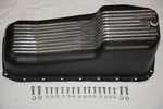 Black 1955-79 Small Block Chevy 265 283 305 350 400 Finned Aluminum Oil Pan Sbc. Fixed Price $88.00.