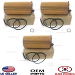 Genuine Engine Oil Filter Set 3pcs Oem Carnival Genesis Gv70 G80 Gv80 3.5l 21-25. Fixed Price $39.95.