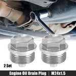 2 Set M24x1.5 Oil Drain Plug Aluminum Alloy With Washer For Car Silver Tone. Fixed Price $12.54.