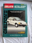 Chilton's Repair Manual For 1985-93 General Motors Metro, Sprint Vehicles #8424. Fixed Price $16.99.