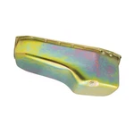 Passenger Side Dipstick Steel Oil Pan For Chevy Small Block Sb V8 - Gold Zinc. Fixed Price $64.00.