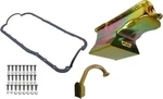 Weiand Fabricated Oil Pan Kit,7 Qts,gold,9" Depth,front Sump,65-87 Sbf 351w,drag. Fixed Price $319.95.