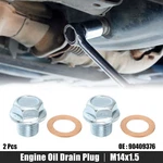 2 Pcs M14x1.5 Engine Oil Drain Plug Screw With Seal Ring For Opel Silver Tone. Fixed Price $11.75.