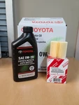 Genuine Toyota 0w20 Motor Oil 5 Quarts Filter Change Rav4 Camry. Fixed Price $46.99.