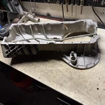 82-85 Mercedes W123 300d Om617 Turbo Diesel Engine Upper Oil Pan Oem. Fixed Price $125.00.