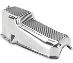 1957-1979 Small Block Chevy Aluminum Oil Pan - Polished Finned Design. Fixed Price $110.00.