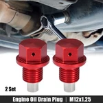2 Set M12x1.25 Oil Drain Plug Aluminum Alloy With Washer For Car Red. Fixed Price $11.43.