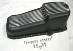 New 1986 - 2002 Chevy 305 350 5.0 5.7 V8 Finned Black Aluminum Stock Oil Pan Sbc. Fixed Price $83.50.