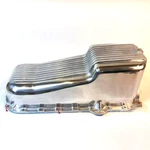 Finned Polished Aluminum Oil Pan For Chevy Sbc 283 400 V8 1986-up Passenger Side. Fixed Price $82.00.