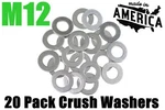 20 Pack - M12 12mm Aluminum Oil Crush Washers / Drain Plug Seal Ring Gasket. Fixed Price $16.99.