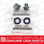 Genuine Toyota Lexus Oem Oil Drain Plug 90341-12012 + Gasket 90430-12031 2 Set. Fixed Price $14.99.