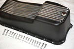 1955 - 1979 Chevy 265 350 383 Aluminum Finned Oil Pan Driver Side Dip Black Sbc. Fixed Price $87.33.