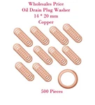 500 X Copper Oil Drain Plug Washer Gasket 14 20 Mm. Fixed Price $83.70.