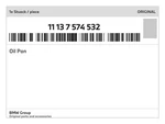 Genuine Bmw Oil Pan 11-13-7-574-532 New. Fixed Price $371.30.