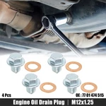 4 Pcs M12x1.25 Engine Oil Drain Plug Screw W/ Seal Ring For Lexus Silver Tone. Fixed Price $13.62.