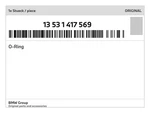 Genuine Bmw O-ring 13-53-1-417-569 New. Fixed Price $13.09.