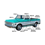M0018l-69 Brothers Trucks Cab Molding - Upper Black Left. Fixed Price $31.04.
