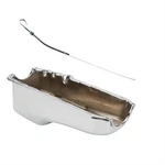 Chrome Oil Pan With Dipstick, Fits Chevy 1957-79 Small Block. Fixed Price $68.99.