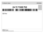 Genuine Bmw Oil Pan 24-11-7-588-752 New. Fixed Price $826.39.
