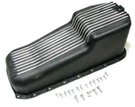 1957 79 Sbc Chevy 283 327 350 Black Aluminum Finned Oil Pan Driver Side Dipstick. Fixed Price $84.10.