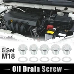 5 Sets M18x1.5 Metal Car Engine Oil Pan Drain Cap Screw Bolt Plug W/ Gasket. Fixed Price $14.99.