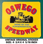 Oswego Speedway Home Of The Supermodifieds- Vintage Original Decal Sticker. Fixed Price $8.75.