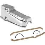 Finned Aluminum Oil Pan & Gasket, Fits Chevy 1957-79 Small Block. Fixed Price $111.99.