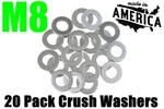 20 Pack - M8 8mm Aluminum Oil Crush Washers / Drain Plug Seal Ring Gasket. Fixed Price $16.99.