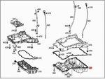 Genuine Mercedes Oil Pan Lower Section 6510100528. Fixed Price $237.76.