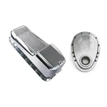 1955-79 Small Block Fits Chevy Aluminum Oil Pan And Timing Cover. Fixed Price $177.99.