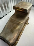 Milodon Engine Oil Pan 31061; Street/strip Deep Sump 6qt Gold Iridited For Sbc. Fixed Price $160.00.