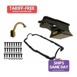 Weiand 5036wnd, Kit Black Steel 7qt Oil Pan Frt Sump Sbf 351w Fits 65-87 Bla. Fixed Price $474.99.