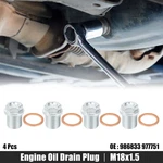 4pcs M18x1.5 Engine Oil Drain Plug Screw With Seal Ring For Volvo Silver Tone. Fixed Price $17.87.