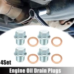 4 Set M14x1.5 Car Oil Drain Plug With Washer Md050316 For Mitsubishi Silver Tone. Fixed Price $22.64.