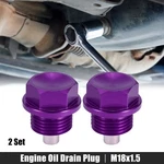 2 Set M18x1.5 Oil Drain Plug Aluminum Alloy With Washer For Car Purple. Fixed Price $10.75.