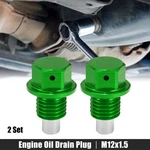 2 Set M12x1.5 Oil Drain Plug Aluminum Alloy With Washer For Car Green. Fixed Price $15.21.