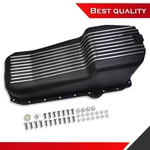 Black Aluminum Finned Oil Pan Passager Side Suits Chevy Sbc 305 350 V8 1986-2002. Fixed Price $79.95.